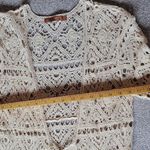 Belldini Chochet Cardigan Boho Coverup Tan Long Sleeve Size S Photo 6