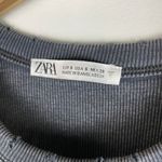 ZARA  Distressed Washed Effect Ribbed Black Tank Top - Size S Photo 3