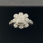 Judith Ripka  925 Sterling Silver CZ Floral Ring Size 7 EUC Photo 0