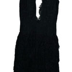 Nicole Miller Women's Black Mesh Lace Overlay V-Neckline Gown Dress Size 6 Photo 0