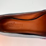 Sundance Segovia Cross-Stitch Embroidered Blue Leather Slip on Flats shoes Sz 6 Photo 3