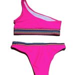 SheIn Women’s Contrast Trim High Waisted Bikini Top and Bottom Photo 0