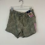 Gap NWT Women's Lyocell Drawstring Pull-On Tencel Shorts Olive Jungle Vines Sm Photo 2
