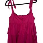 ZARA  Pink Poplin Bows and Frills Tank Top - Size L Photo 6