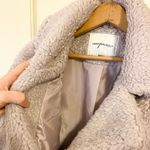 American Eagle NWOT  purple/gray long teddy jacket Photo 4