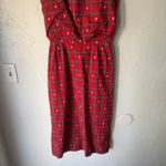 Vintage 50s Lanz Original Red Plaid Sleeveless Button Back Midi Dress Classic XS Photo 2