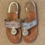 Jack Rogers Flat Sandal in Shiny Silver Photo 0