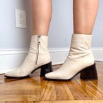 Sam Edelman Cream Leather Ankle Bootie Heels Photo 1