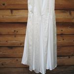 Mac Duggal  68137  Womens White Feather Shoulder Satin V Neck Gown Dress Photo 12