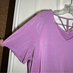 Cato Purple V Neck Short Sleeve Strappy Accent Top size size 14/16W Photo 3