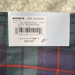 Croft & Barrow New! Straight Mid Rise Pants 18 Short Plaid Green Red Photo 3