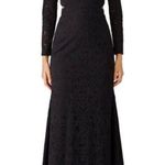 Monique Lhuillier ML Black Floral Shadow Gown Size 6 US $880 Photo 0