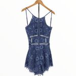NBD  x Revolve Alijah Blue Floral Lace Halter Open Back Romper NWT size XL Photo 3