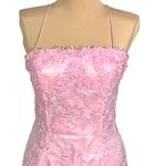 Jovani Beyond  Pink Embroidered Evening Gown 4 Lace-Up Corset Back Mermaid Prom Photo 1