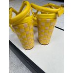 Tory Burch  Bright Yellow Leather Strappy Basket Woven Covered Heel Sz 7 Photo 13