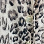 Yansi Fugel Tan & Brown Animal Leopard Print Knit Long Sleeve Cardigan Sweater S Photo 3