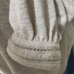 Old Navy  Women’s Beige Long Sleeve Blouse Size M Split Neck Lightweight Rayon Photo 2