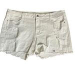 Arizona Jeans Arizona Jean Company White Jean Shorts Frayed Hem Photo 0