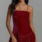 Maeve  Anthropologie Drop-Waist Velvet Mini Dress Photo 0
