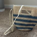 Universal Threads Blue and Tan Woven Women's Bag Photo 3