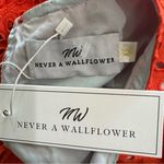 Never A Wallflower Eyelet Puff Sleeve Mini Dress Women's Size XS Fire Orange Photo 5