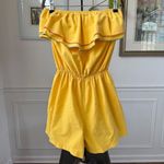 Vintage 80s Maurice Michaels Yellow Romper Ruffle M L Size L Photo 2