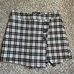 Altar'd State  Black and White Asymmetrical Wrap Skort Preppy Plaid School Girl Photo 0