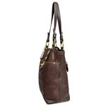 Coach Vintage Lily Legacy Brown Leather Tote Turnlock Hardware Strap Dark Brown Photo 1