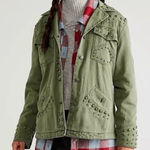 Free People  We the Free Adventurer Rock & Stud Denim Button Shirt Jacket Photo 0