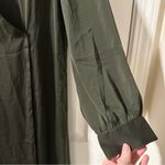 Boohoo NWT Olive Green  Silky Wrap Midi Shirt Dress Photo 5