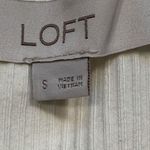 Loft  Shirt Cream Ribbed Vneck Button Detail Long Sleeve Retro Top Size Small Photo 6