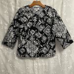 Coldwater Creek Women’s 3/4 Sleeve Lined Black White Dress Jacket Blazer Sz P14 Photo 1