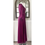 Mac Duggal IEENA for Pleated Long Sleeve Satin A-Line Gown, Size 8 New w/Tag Photo 7