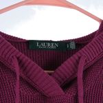 Ralph Lauren Lauren Purple Eagle Weave Knit Hooded Sweater Size Small Photo 3