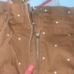 Blu Pepper Brown Denim Skirt Small Polkadots PaperBag High Waisted Boho Western Photo 9