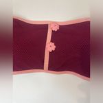 Kate Spade Women’s Burgundy Bandeau with Pink Trim Swimsuit Top Size M Photo 2