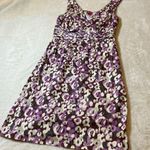 Merona Purple Cotton Splice-Neck Dress - M Photo 1