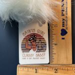 NFL  Inspired Saints Girl Keychain With Faux Fur Pom Pom New Photo 2