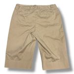 a.n.a . Khaki Flat Front Shorts - Size 6‎ Modest Long Length Flat Front Stretch Photo 1