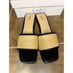 Croft & Barrow  Women's Camille Black Raffia Square Toe Slide Sandals Size 10 Photo 1