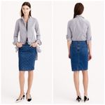 J.Crew  Blue Denim Pencil Skirt Photo 1