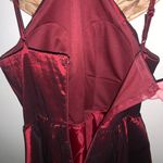Camille La Vie Wine Red Halter Dress Photo 5