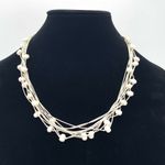 925 Liquid Sterling Silver & Baroque Pearls 10 strands Necklace Native m… Photo 0