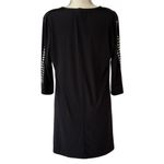 Joseph Ribkoff  Black Silver Stud Scoop Neck Long Sleeve Tunic Mini Dress size 8 Photo 1