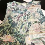 H&M Conscious Collection Jungle Print Tank Top Sleeveless Blouse Tropical sz 12 Photo 3