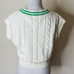 Chiara Ferragni White and Green Cable Knit Cropped Top Size L Photo 6