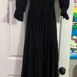 Amazon Zesica Off Shoulder Long Sleeve Side Slit Black Maxi Dress Photo 4