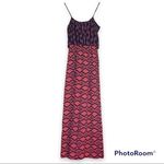 Sequin Hearts Navy & Coral Aztec Print Sleeveless Jumpsuit Size XS Photo 0