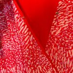 Lush Clothing Lush Red Pink Print V Neck Short Sleeve Blouse Smocked Waist Top Women's Size XL Photo 3