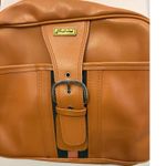 Vintage Brown Faux Leather Satchel Crossbody Bag With Buckle Detail Green Photo 1